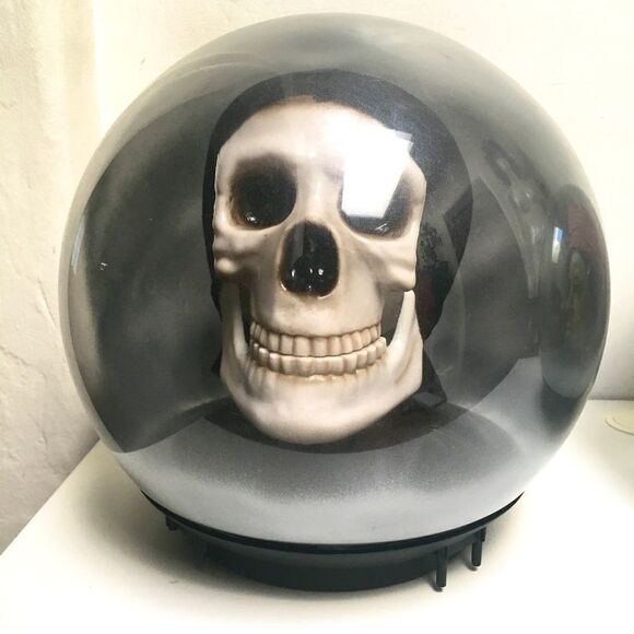 Halloween Vintage Globe Large SKULL Spirit Ball VEUC 14” globe - Picture 11 of 12